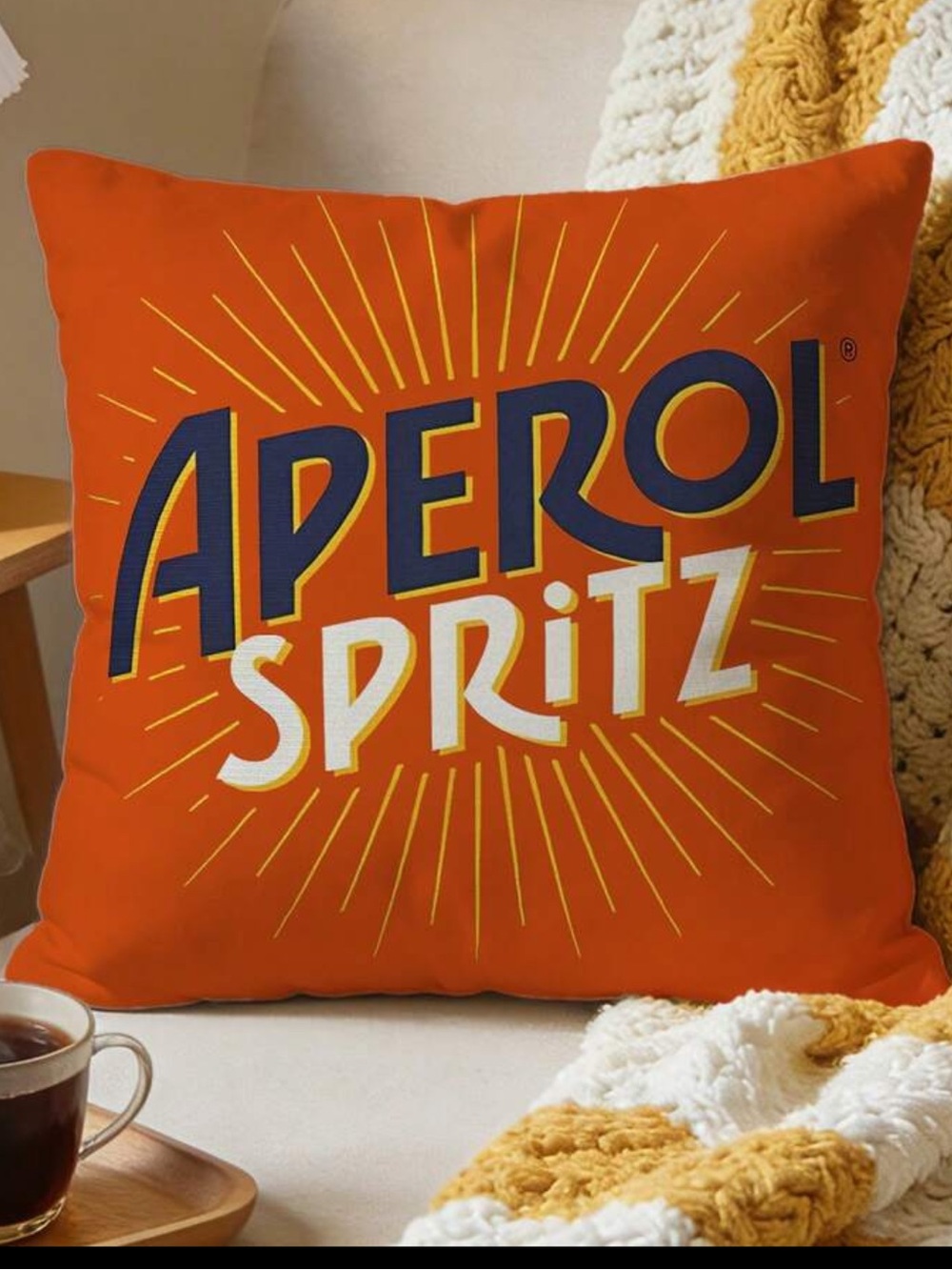 Aperol Spritz Throw Pillow case cover